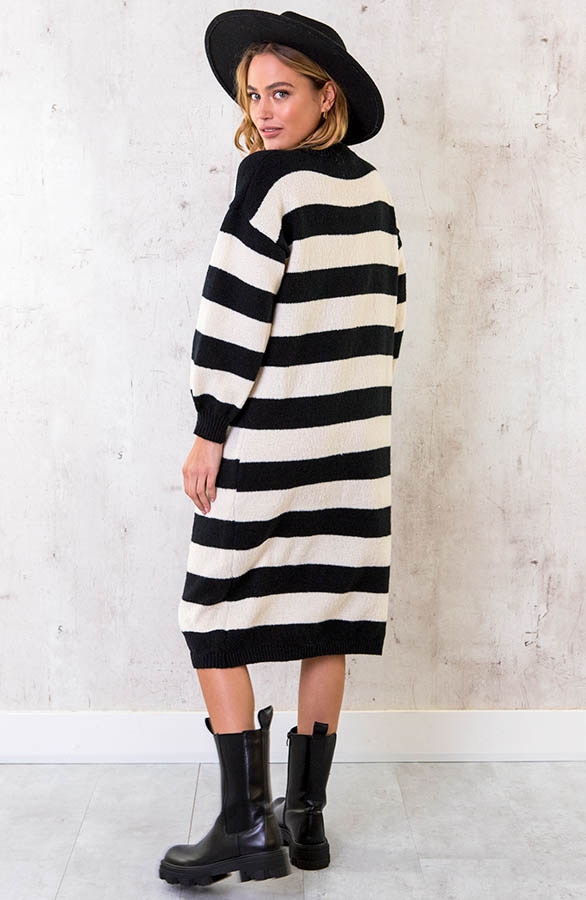 Oversized Streifen Kleid Schwarz, Shoparchiv, Foto 8