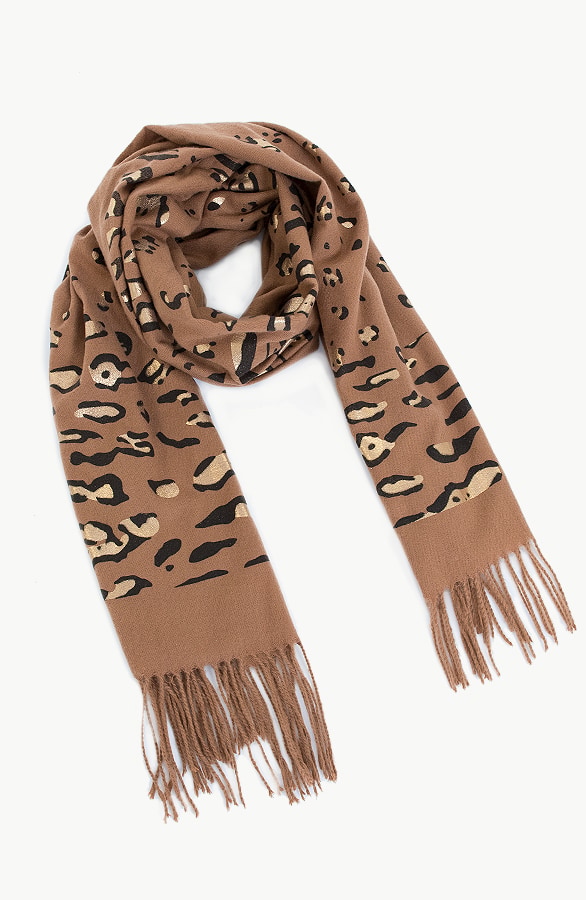 Panter Sjaal Metallic Camel – shoparchief