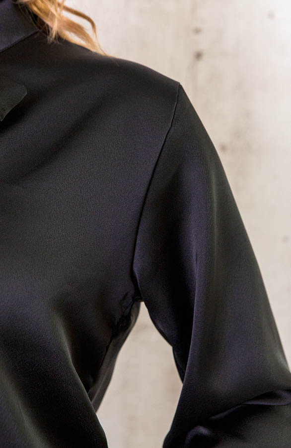 Satijnen Strik Blouse Zwart – shoparchief, foto 5