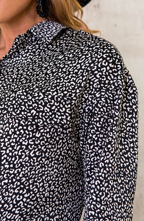 Silk Leopard Print Blouse Zwart – shoparchief, foto 5