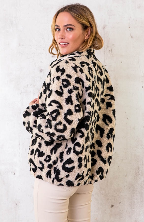 Teddy Bomberjacke Panter Beige, Shoparchiv
