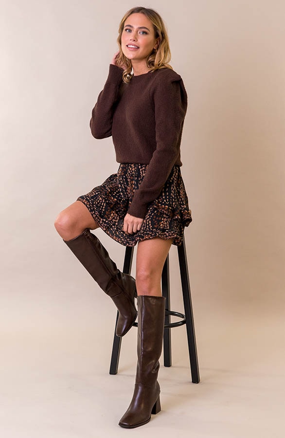 Trui Met Shoulder Pads Choco – shoparchief, foto 4