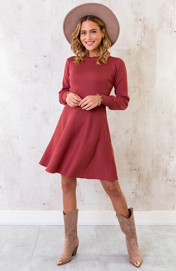 Wavy A-lijn Jurk Dust Pink – shoparchief