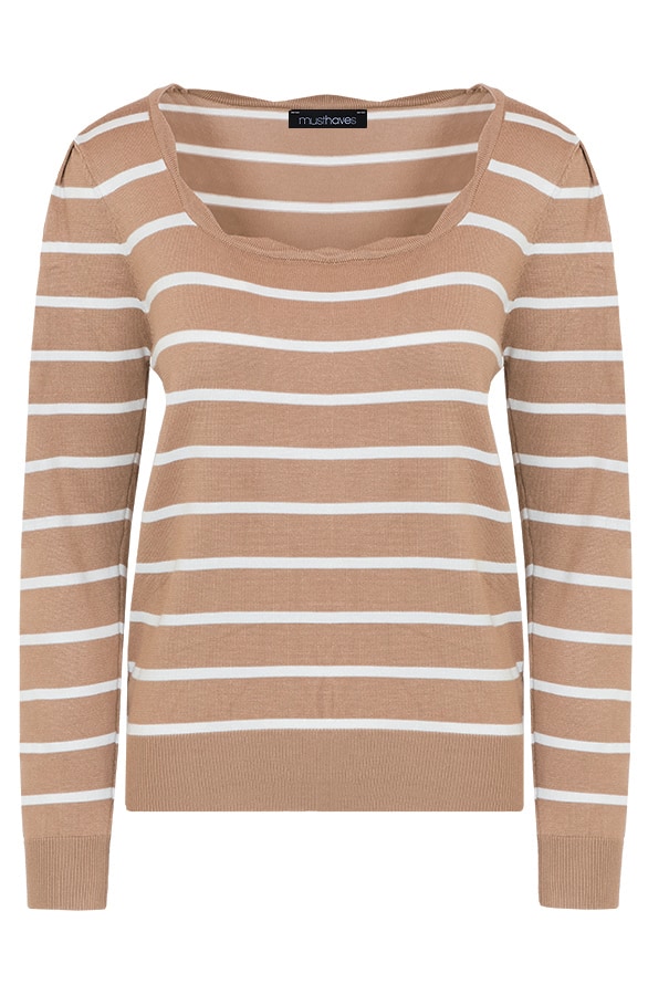 Gestreiftes Longsleeve Wavy Camel, Shoparchiv