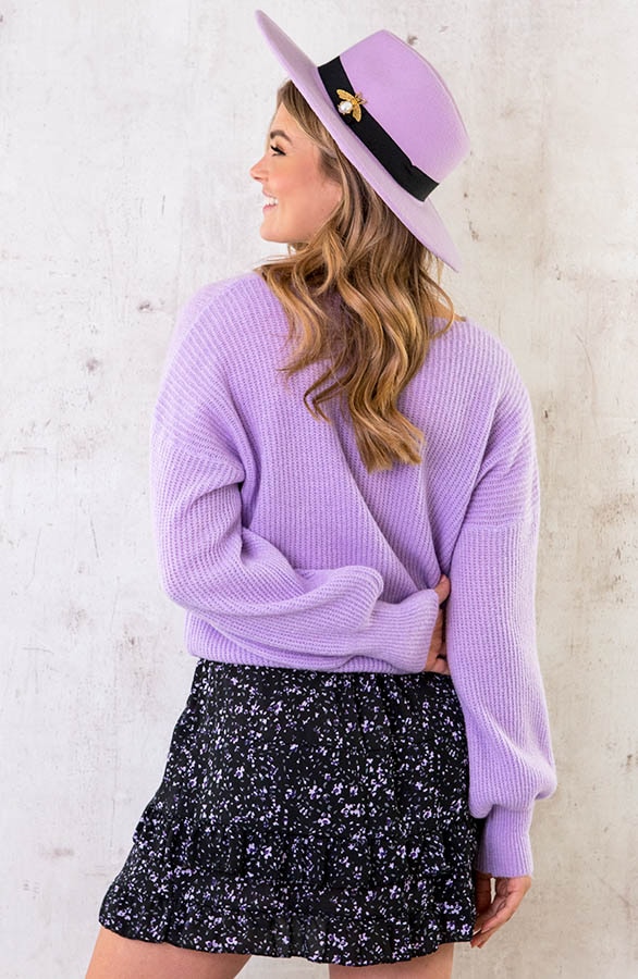 Basic Soft V-Trui Lila – shoparchief, foto 4