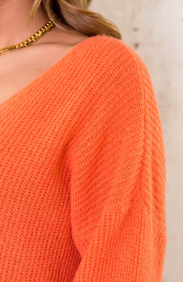 Basic Soft V-Trui Oranje – shoparchief, foto 5