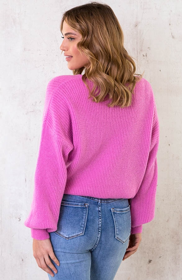 Basic Soft V-Trui Roze – shoparchief, foto 4