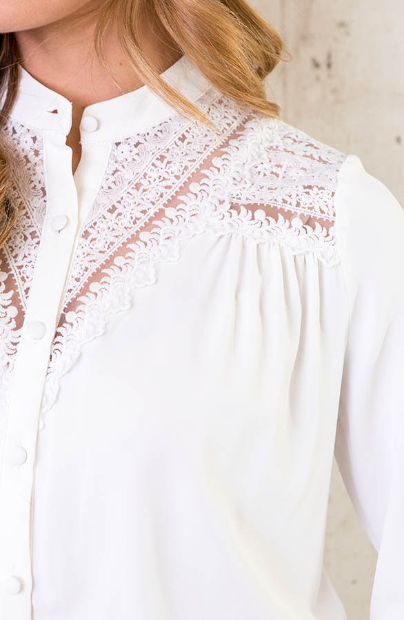 Blouse Met Kanten Details Ecru – shoparchief, foto 5