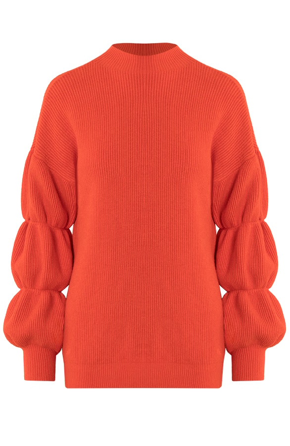 Bubble Sleeve Sweater Oranje – shoparchief