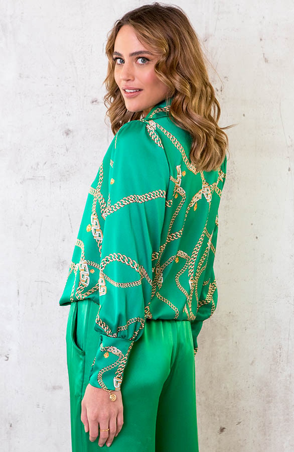 Chain Blouse Bright Green – shoparchief, foto 5