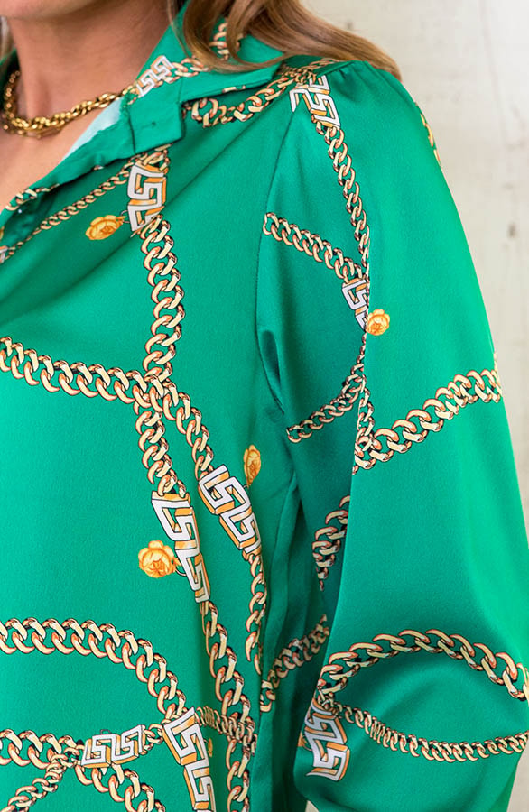 Chain Blouse Bright Green – shoparchief, foto 6