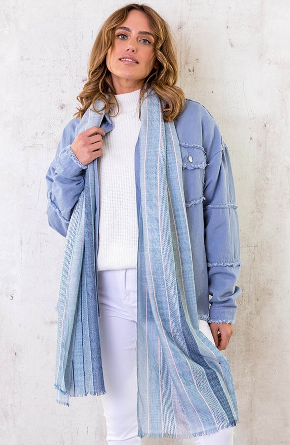 Cotton Oversized Jacket Jeansblauw – shoparchief, foto 6