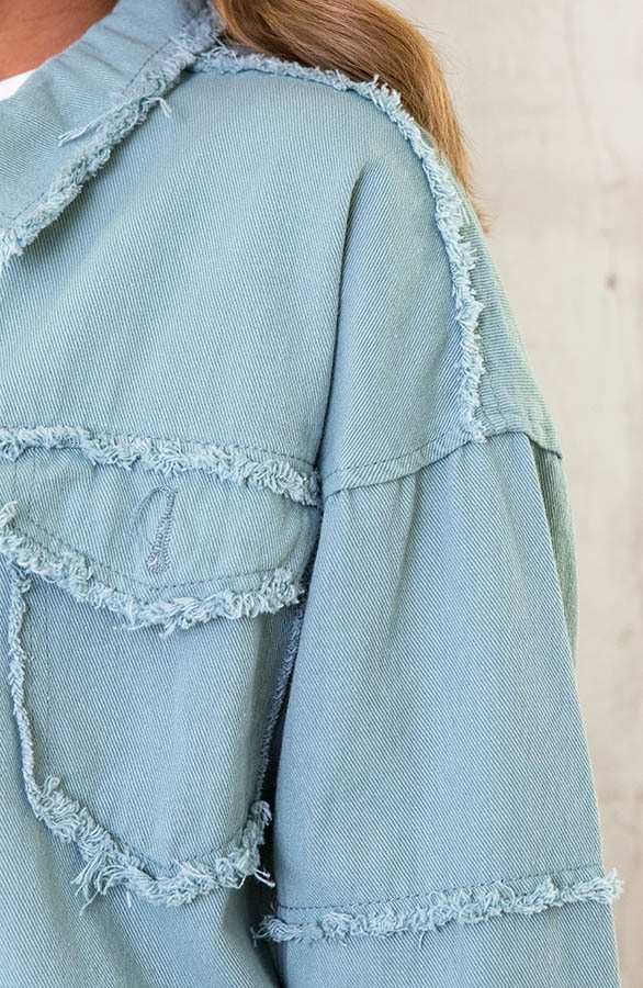Cotton Oversized Jacket Mint – shoparchief, foto 5
