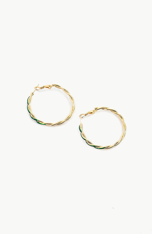 Creolen Ohrringe Gold Grün, Shoparchiv