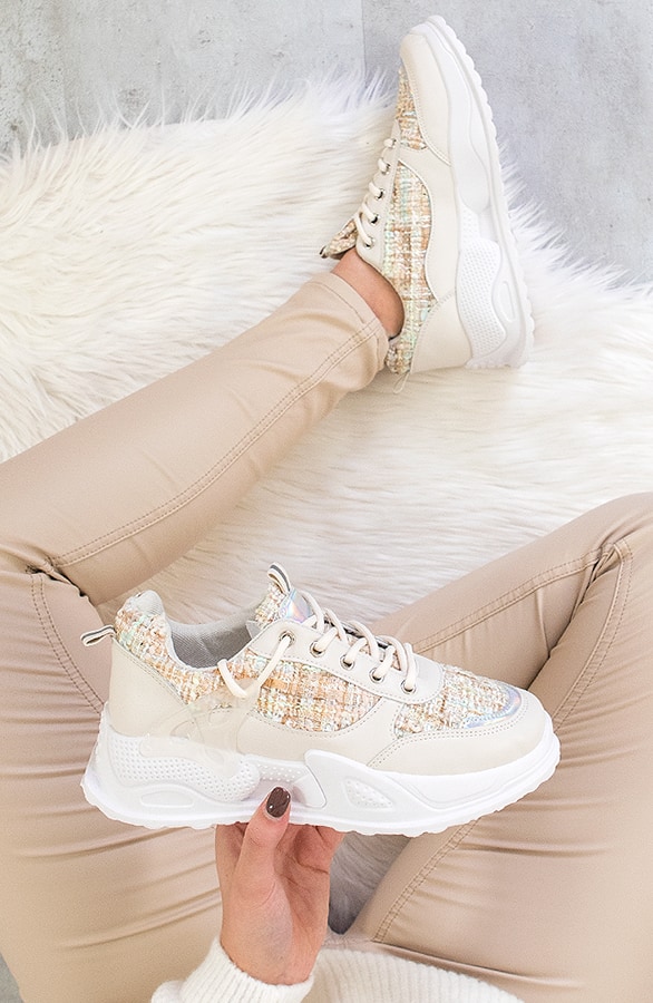 Dad Sneaker Tweed Beige – shoparchief