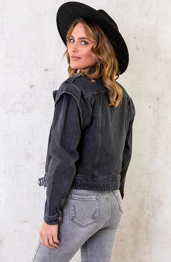 Exclusive Denim Jacket 2 in 1 Zwart – shoparchief, foto 4