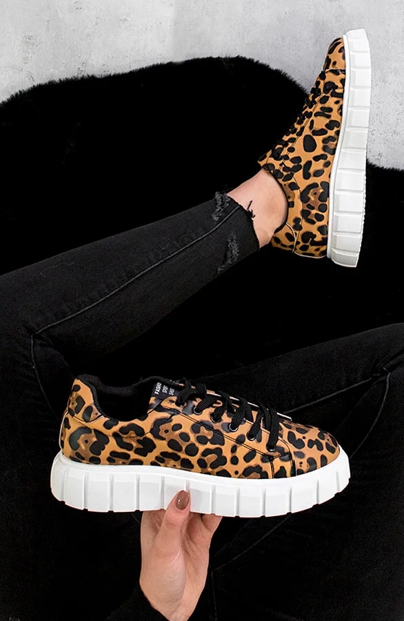 Fashion Sneakers Leopard Camel – shoparchief