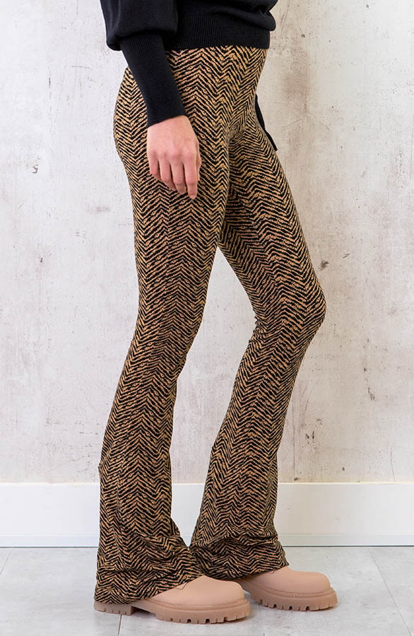 Flared Broek Deluxe Print Camel – shoparchief, foto 2