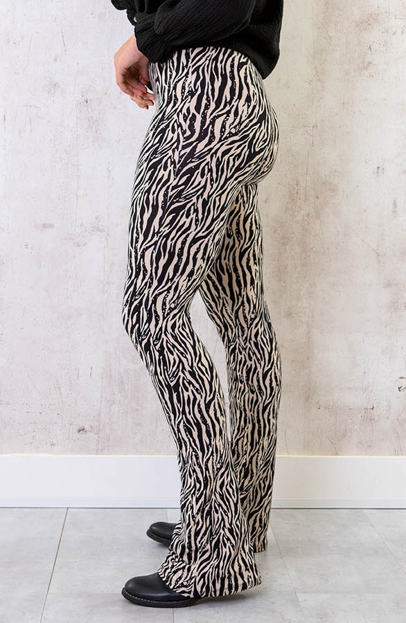 Flared Broek Zebra Beige – shoparchief, foto 2