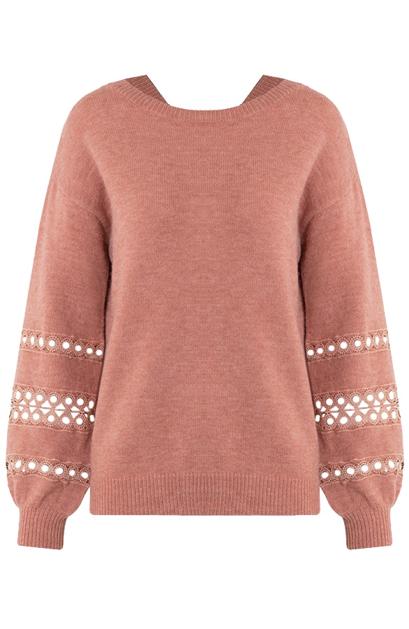 Kanten Mouwen Trui Deluxe Dust Roze – shoparchief