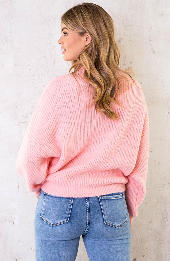 Knitted Sweater Koraalroze – shoparchief, foto 5