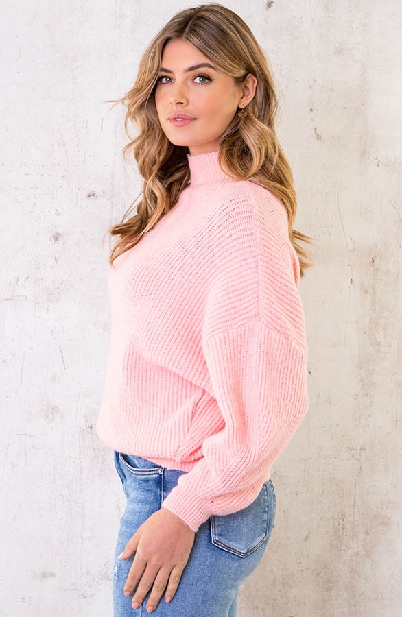 Knitted Sweater Koraalroze – shoparchief, foto 4