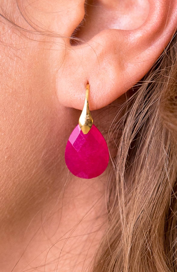 Kristal Oorbel Fuchsia – shoparchief, foto 2