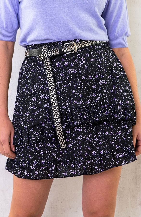 Laagjes Rok Print Lila – shoparchief