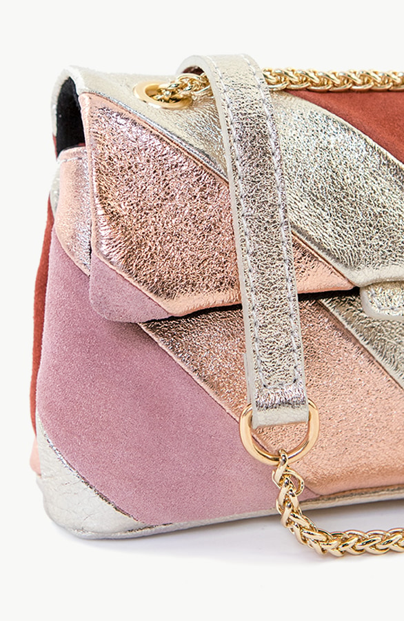 Leather Rainbow Chain Bag Small Rosé – shoparchief, foto 2