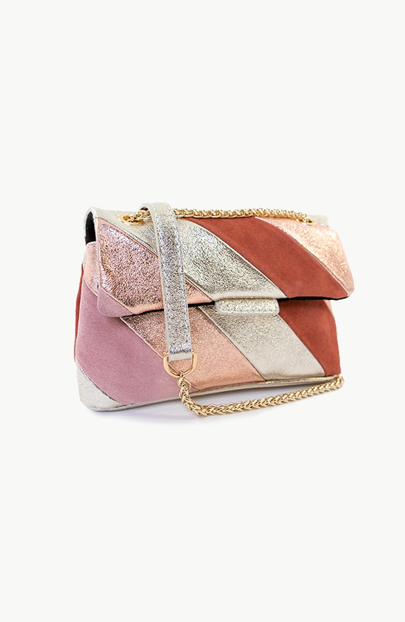 Leather Rainbow Chain Bag Small Rosé – shoparchief