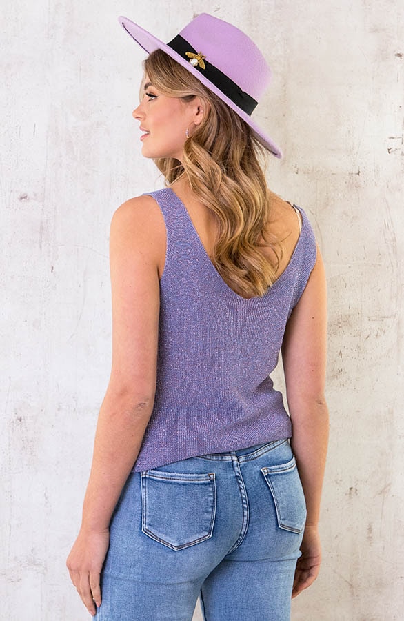 Lurex Top Loose Fit Paars – shoparchief, foto 4