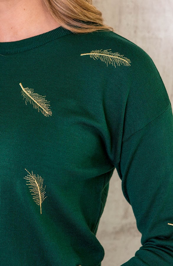 Metallic Feather Trui Smaragd – shoparchief, foto 5