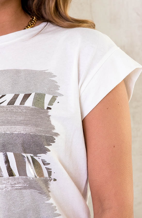 Metallic Zebra Top Zilver – shoparchief, foto 5