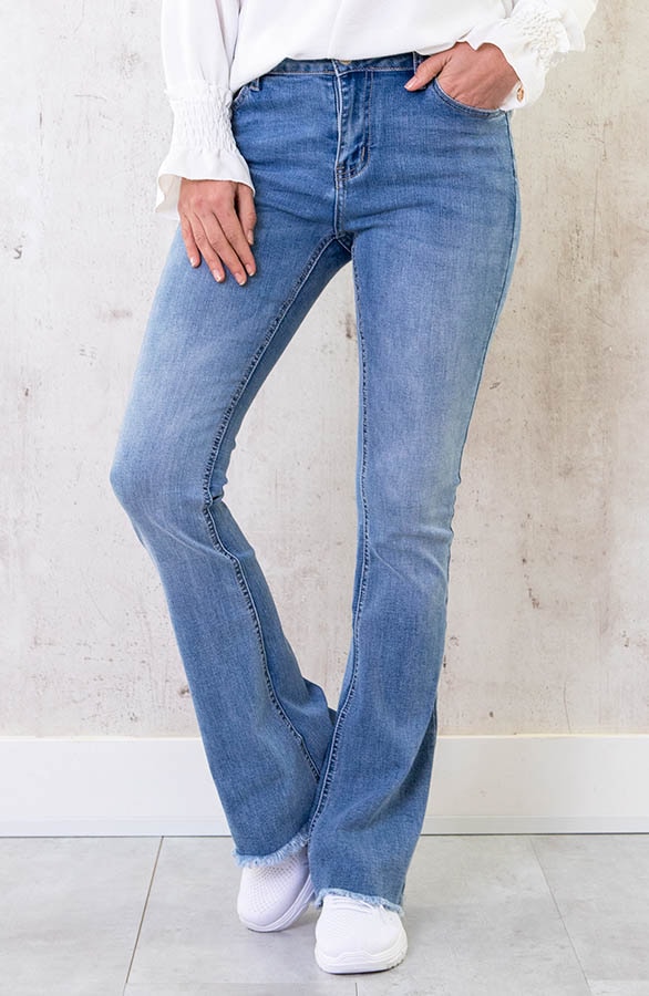 Mid Rise Flared Broek Rafel – shoparchief