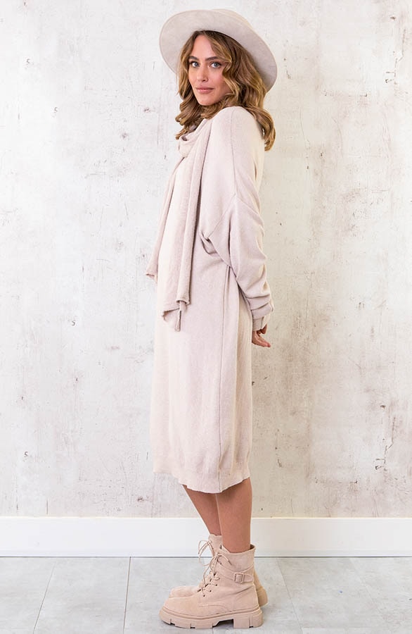 Oversized Comfy Jurk Beige – shoparchief, foto 3