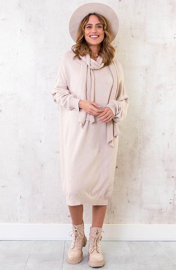 Oversized Comfy Jurk Beige – shoparchief, foto 2