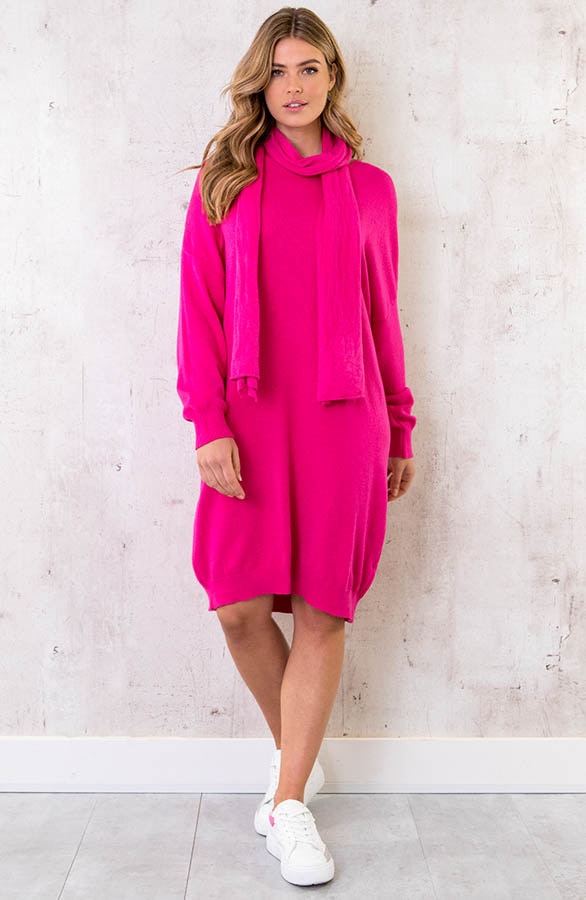 Oversized Comfy Jurk Fuchsia – shoparchief