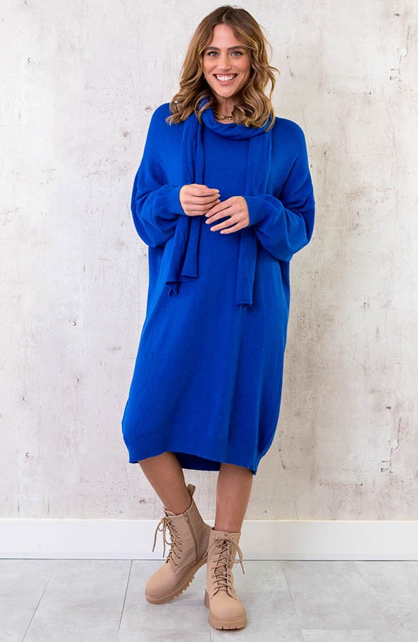 Oversized Comfy Jurk Kobalt – shoparchief