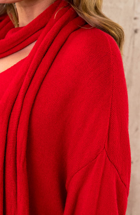 Oversized Comfy Jurk Rood – shoparchief, foto 4