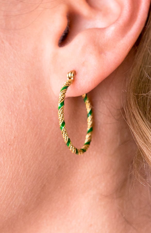 Oorringen Bright Green Goud – shoparchief, foto 2