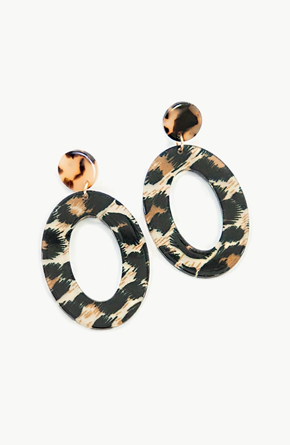 Oval Leopard Oorbellen – shoparchief