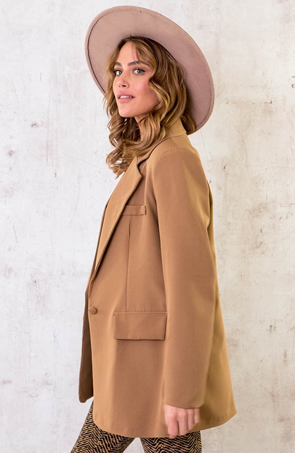 Oversized Fashion Blazer Camel – shoparchief, foto 3