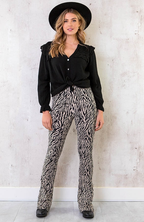 Oversized Katoenen Kanten Blouse Zwart – shoparchief, foto 6