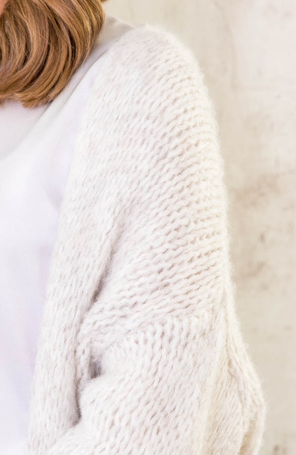 Oversized Knitted Vest Beige Gemeleerd – shoparchief, foto 5