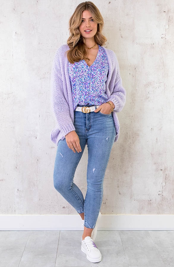 Oversized Knitted Vest Lilac – shoparchief, foto 6