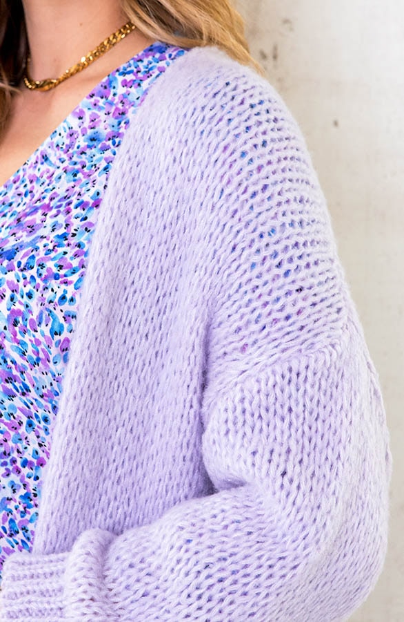 Oversized Knitted Vest Lilac – shoparchief, foto 5