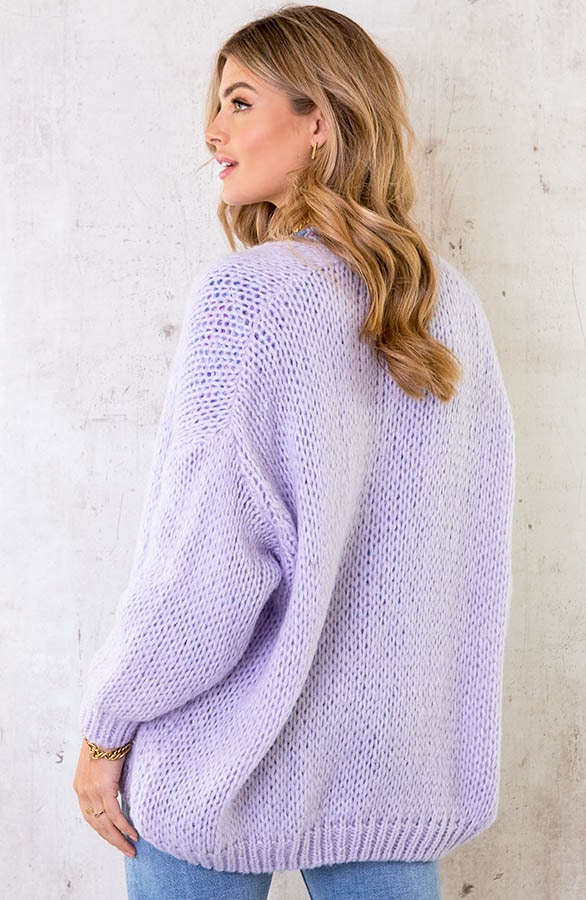 Oversized Knitted Vest Lilac – shoparchief, foto 4
