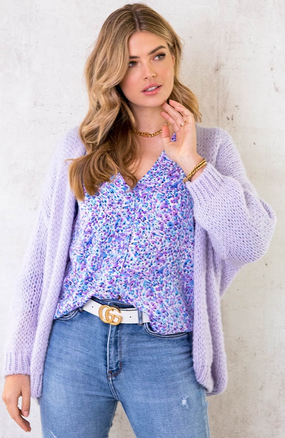 Oversized Knitted Vest Lilac – shoparchief, foto 2