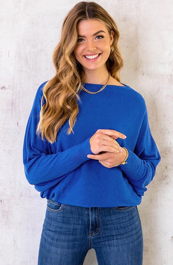 Oversized Soft Trui Kobalt – shoparchief