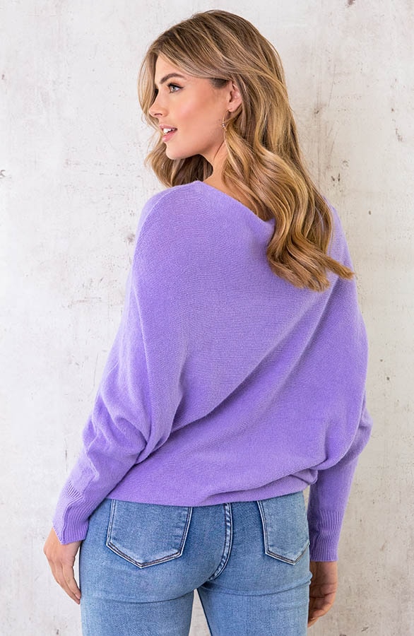 Oversized Soft Trui Lila – shoparchief, foto 3